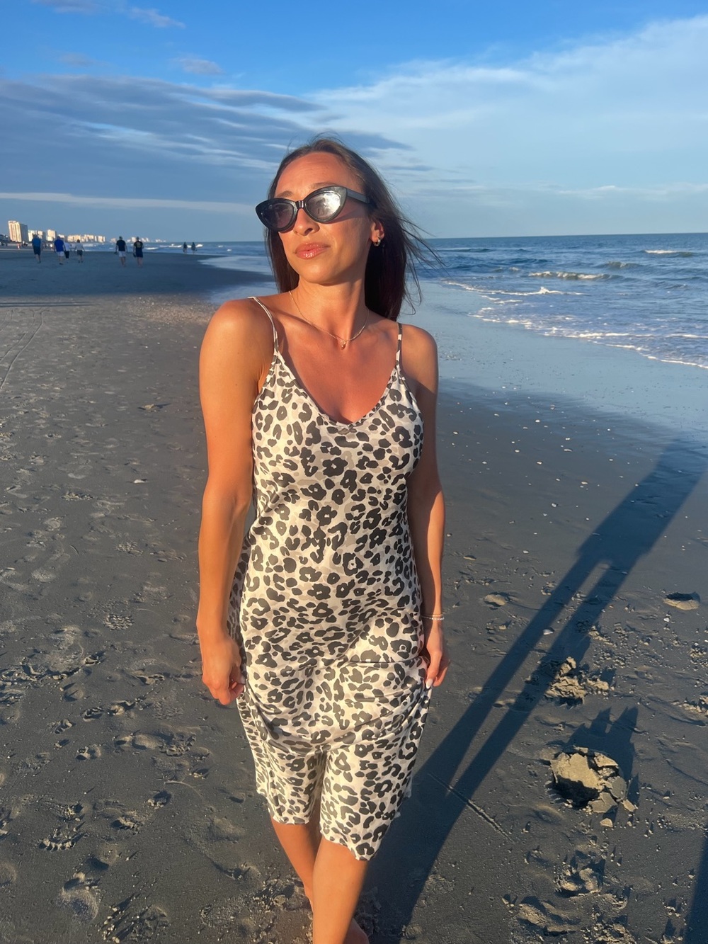 Leopard Print Slip Dress - Black & Cream